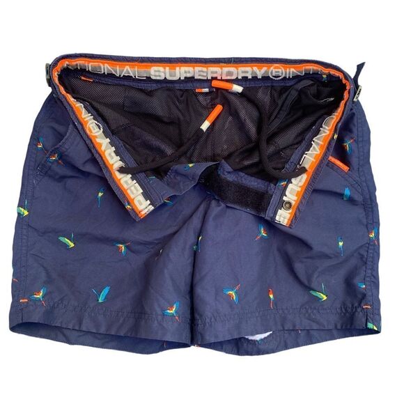 🦜 Superdry Men’s Parrot Swim Shorts Sz S 💣 Tropic Thunder‎ Vibes • Lined • - Picture 4 of 5